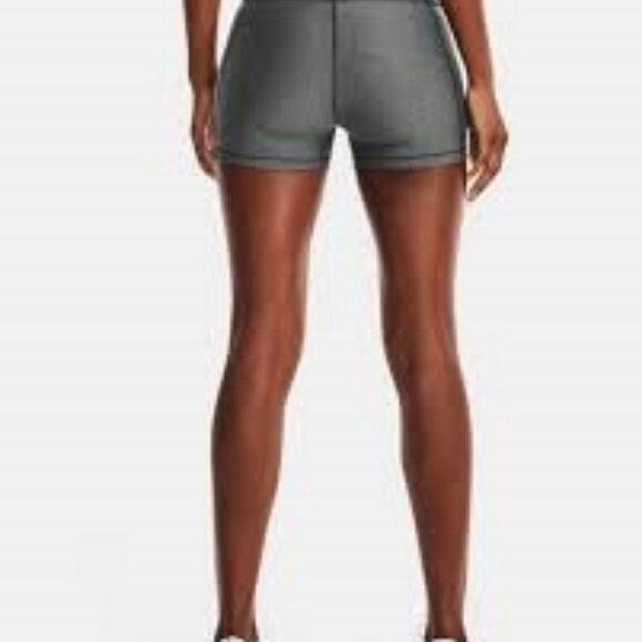 NWOT Under Armour Women's Heat Gear Armour Mid Rise Grey Shorty Short MD - Picture 2 of 10
